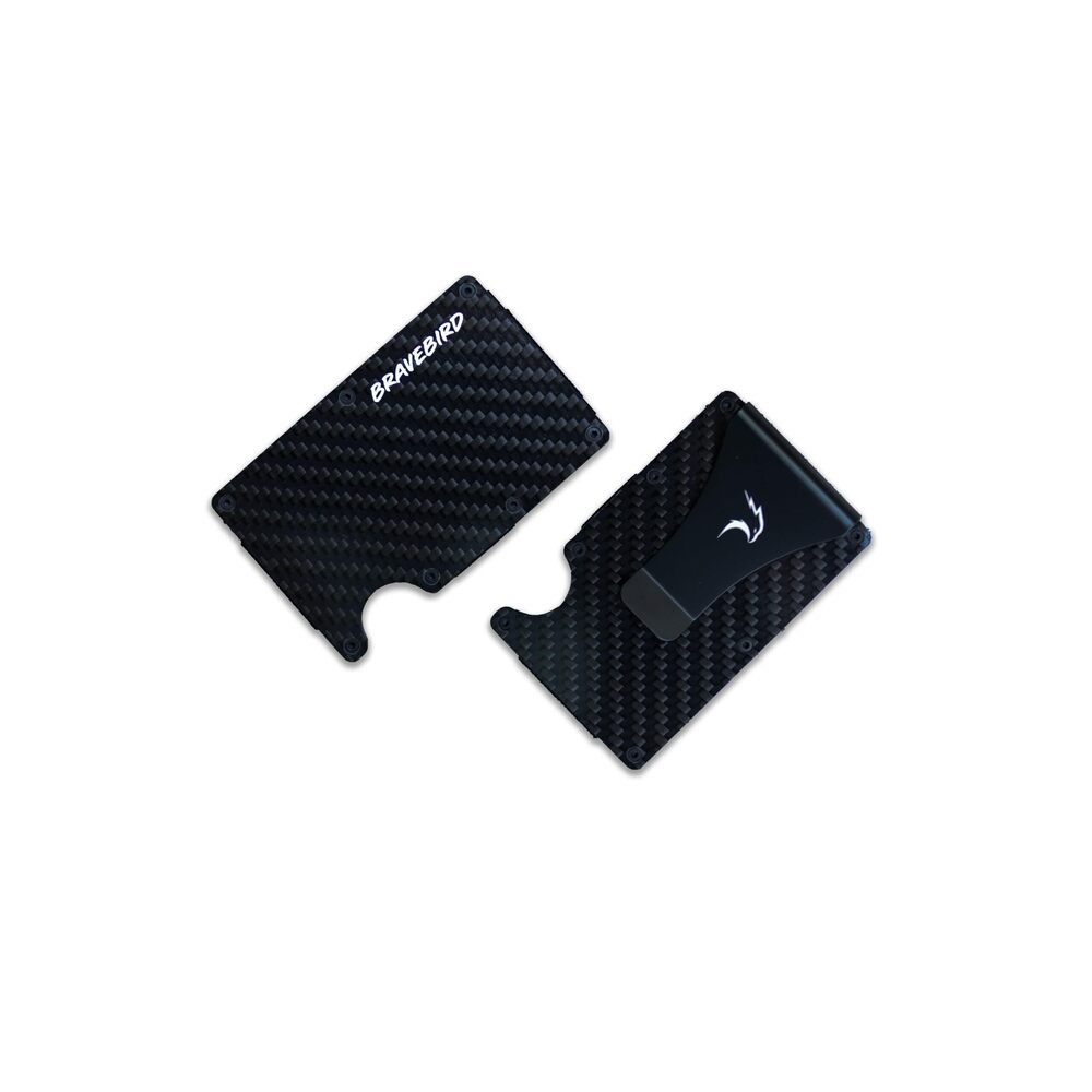 7068 Slim Metal Wallet Card Holder Carbon Fiber Color 8-9 Card Capacity - Picture 1 of 9